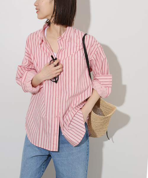 JOURNAL STANDARD relume(ジャーナルスタンダード レリューム)の「GOODIES CLUB ストライプシャツ(シャツ/ブラウス・レディース・ブルー/ブラウン/ピンク・FREE)」の21枚目の写真
