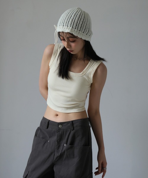 Ulysses(ユリシス)の「【ブラトップ】カップ付きスクエアネックタンクトップ(タンクトップ・レディース・ブラック/グレー/オフホワイト/グリーン/ブラウン・M/L)」の13枚目の写真