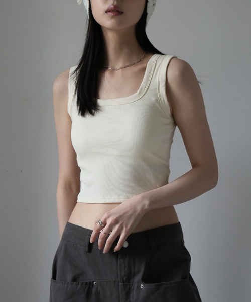 Ulysses(ユリシス)の「【ブラトップ】カップ付きスクエアネックタンクトップ(タンクトップ・レディース・ブラック/グレー/オフホワイト/グリーン/ブラウン・M/L)」の16枚目の写真