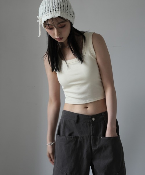 Ulysses(ユリシス)の「【ブラトップ】カップ付きスクエアネックタンクトップ(タンクトップ・レディース・ブラック/グレー/オフホワイト/グリーン/ブラウン・M/L)」の17枚目の写真