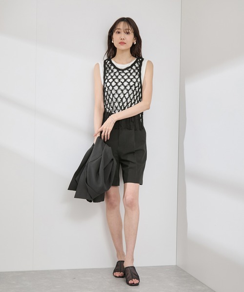 ROPE' PICNIC（ロペピクニック）の「かぎ針ビスチェ×タンクトップセット（ベスト・レディース・ブラック/キナリ・38）」の3枚目の写真