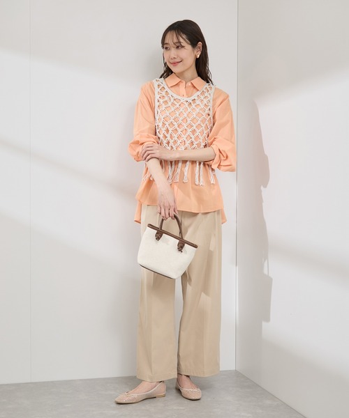 ROPE' PICNIC（ロペピクニック）の「かぎ針ビスチェ×タンクトップセット（ベスト・レディース・ブラック/キナリ・38）」の7枚目の写真