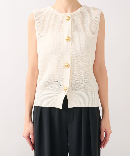 La boutique BonBon クリーム色ニット Mサイズ 名品ニット復刻】ストローヤーン片畦2WAYニット | La boutique