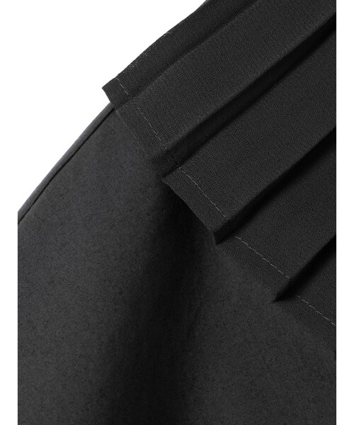 ミズイロインド　mizuiro ind プリーツカラーシャツ　ブラック mizuiro ind プリーツカラーシャツ｜ MARcourt ONLINE STORE