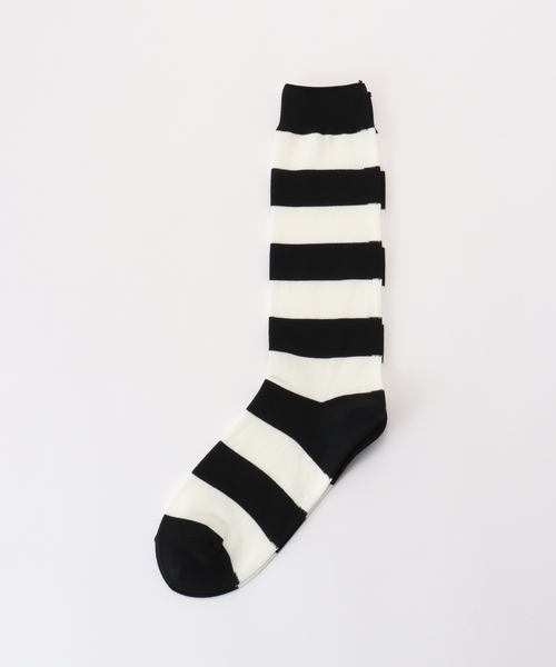 JOURNAL STANDARD LUXE（ジャーナルスタンダード　ラックス）の「COTTON BORDER SOCKS（ソックス/靴下・レディース・ブラック/レッド/グレー/バーガンディー/コバルトブルー・FREE）」の3枚目の写真