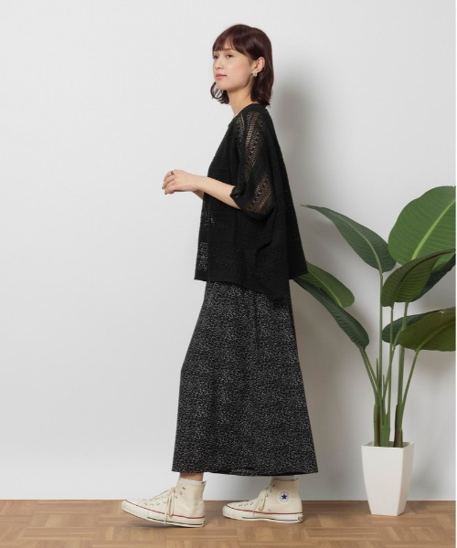 Right-on(ライトオン)の「Other(ソノタ)【レディース】「SARARI」スカンツ(その他パンツ・レディース・ブラック/ホワイト×ブラック/カーキブラウン・M/L/S)」の2枚目の写真
