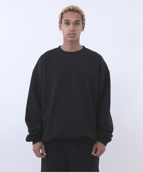 COMMON BASE(コモンベース)の「BLANK B SWEATSHIRT | COMMON BASE(スウェット・メンズ・ブラック/杢グレー/ライトイエロー/スモークピンク・MEDIUM/LARGE/X-LARGE)」の2枚目の写真