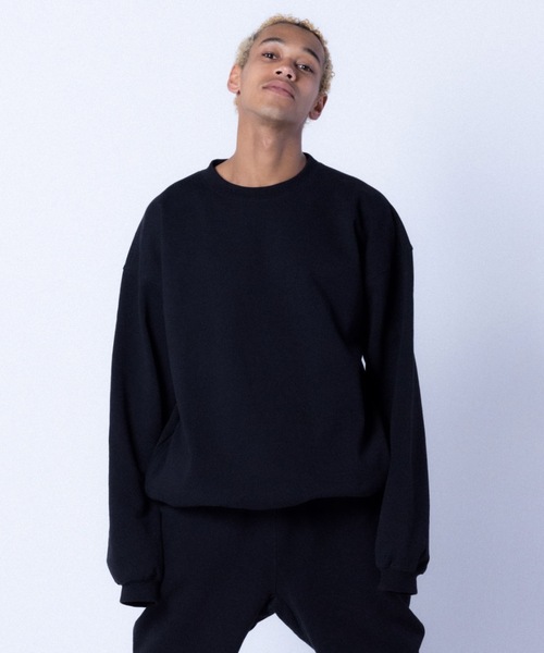 COMMON BASE(コモンベース)の「BLANK B SWEATSHIRT | COMMON BASE(スウェット・メンズ・ブラック/杢グレー/ライトイエロー/スモークピンク・MEDIUM/LARGE/X-LARGE)」の5枚目の写真