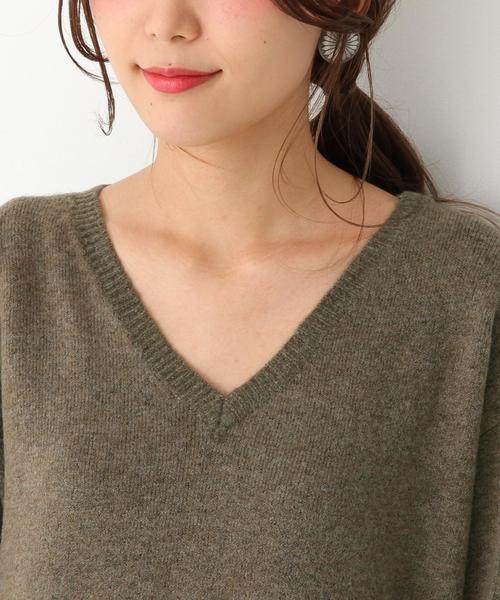 Another Edition（アナザーエディション）の「Vネックハイゲージワンピース/ AEFC V/N HGG OP（ワンピース・レディース・ベージュ/オリーブ/ネイビー・フリー）」の6枚目の写真