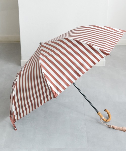 utatane(ウタタネ)の「折りたたみ日傘 完全遮光100% 晴雨兼用 2段折り ストライプ バンブーハンドル(折りたたみ傘・レディース・セージグリーン/ターコイズブルー/テラコッタ/コーラルピンク・FREE)」の11枚目の写真
