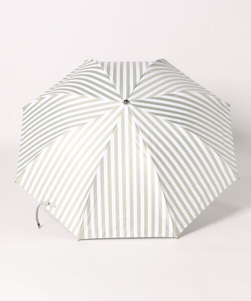 折りたたみ日傘 完全遮光100％ 晴雨兼用 ストライプ バンブーハンドル