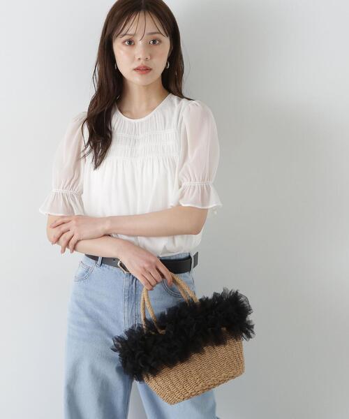 PROPORTION BODY DRESSING（プロポーションボディドレッシング）の「シャーリングパフブラウス / 1215110502（シャツ/ブラウス・レディース・ブルー/ピンク/ホワイト系その他・SMALL/MEDIUM）」の4枚目の写真