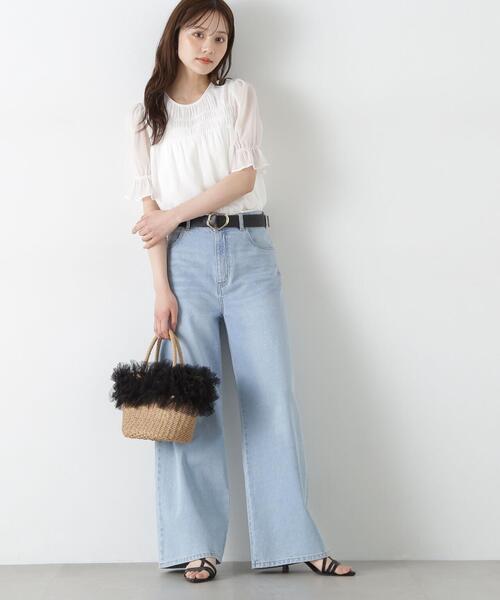 PROPORTION BODY DRESSING（プロポーションボディドレッシング）の「シャーリングパフブラウス / 1215110502（シャツ/ブラウス・レディース・ブルー/ピンク/ホワイト系その他・SMALL/MEDIUM）」の7枚目の写真