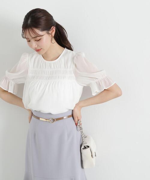 PROPORTION BODY DRESSING（プロポーションボディドレッシング）の「シャーリングパフブラウス / 1215110502（シャツ/ブラウス・レディース・ブルー/ピンク/ホワイト系その他・SMALL/MEDIUM）」の8枚目の写真