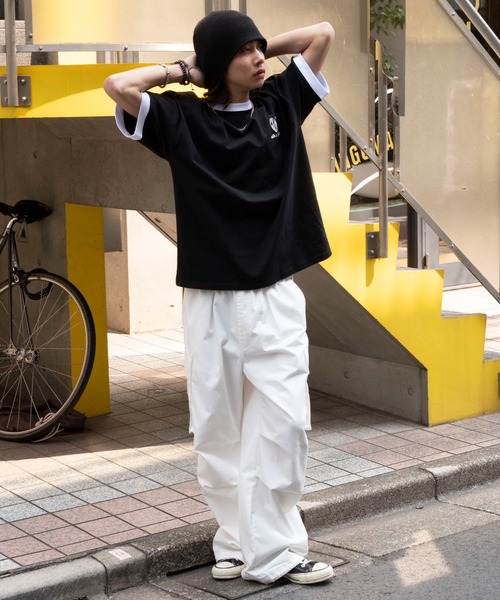 WEGO(ウィゴー)の「WEGO/アクセ付きリンガーグラフィックT(Tシャツ/カットソー・メンズ・ブラック/アッシュグレー/ホワイト・LARGE/MEDIUM)」の5枚目の写真
