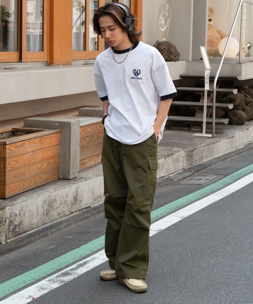 WEGO(ウィゴー)の「WEGO/アクセ付きリンガーグラフィックT(Tシャツ/カットソー・メンズ・ブラック/アッシュグレー/ホワイト・LARGE/MEDIUM)」の6枚目の写真