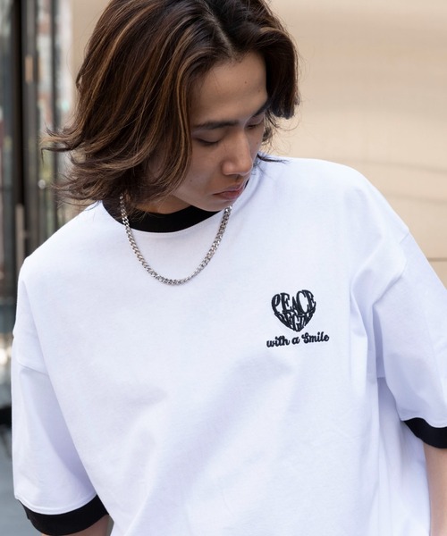 WEGO(ウィゴー)の「WEGO/アクセ付きリンガーグラフィックT(Tシャツ/カットソー・メンズ・ブラック/アッシュグレー/ホワイト・LARGE/MEDIUM)」の10枚目の写真