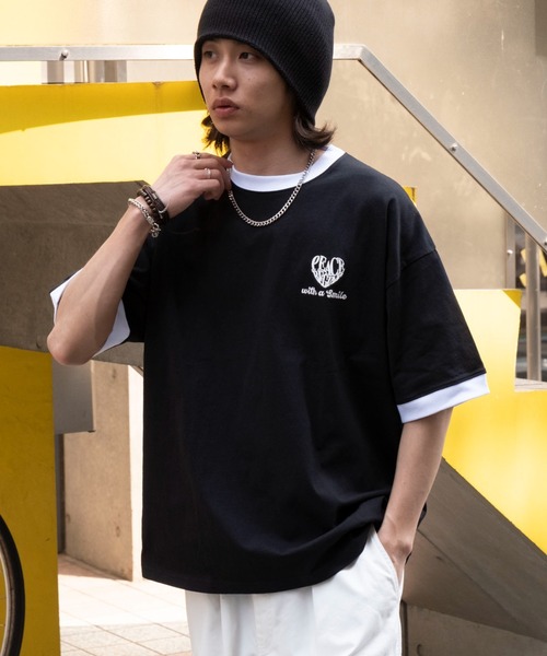 WEGO(ウィゴー)の「WEGO/アクセ付きリンガーグラフィックT(Tシャツ/カットソー・メンズ・ブラック/アッシュグレー/ホワイト・LARGE/MEDIUM)」の15枚目の写真