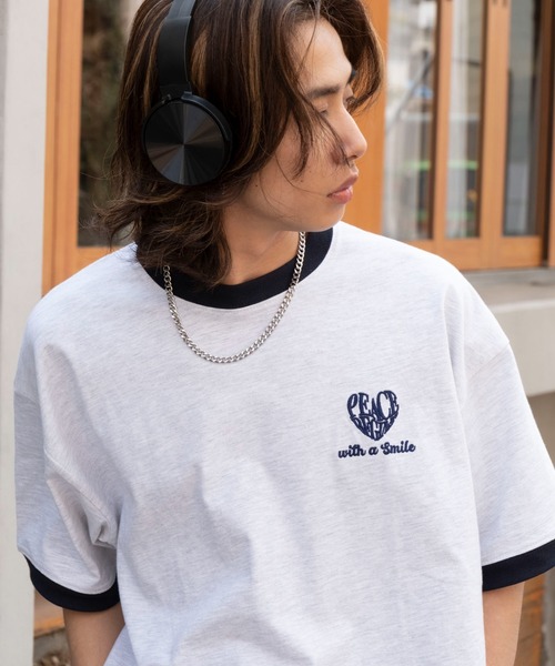 WEGO(ウィゴー)の「WEGO/アクセ付きリンガーグラフィックT(Tシャツ/カットソー・メンズ・ブラック/アッシュグレー/ホワイト・LARGE/MEDIUM)」の18枚目の写真