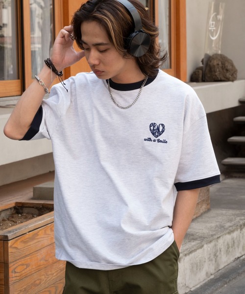 WEGO(ウィゴー)の「WEGO/アクセ付きリンガーグラフィックT(Tシャツ/カットソー・メンズ・ブラック/アッシュグレー/ホワイト・LARGE/MEDIUM)」の19枚目の写真