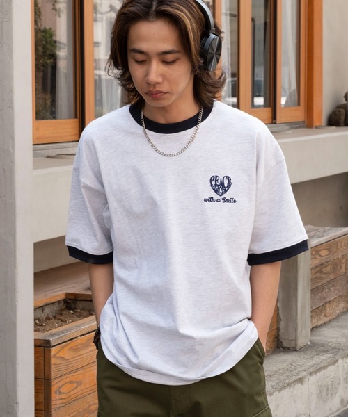 WEGO(ウィゴー)の「WEGO/アクセ付きリンガーグラフィックT(Tシャツ/カットソー・メンズ・ブラック/アッシュグレー/ホワイト・LARGE/MEDIUM)」の20枚目の写真