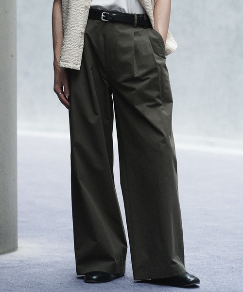 HIGH COUNT COTTON WIDE FLARE SLACKS（スラックス）｜WYM LIDNM