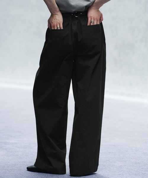 WYM LIDNM(ウィム バイ リドム)の「HIGH COUNT COTTON WIDE FLARE SLACKS(スラックス・メンズ・チャコールグレー/オリーブ系・S/M/L)」の14枚目の写真