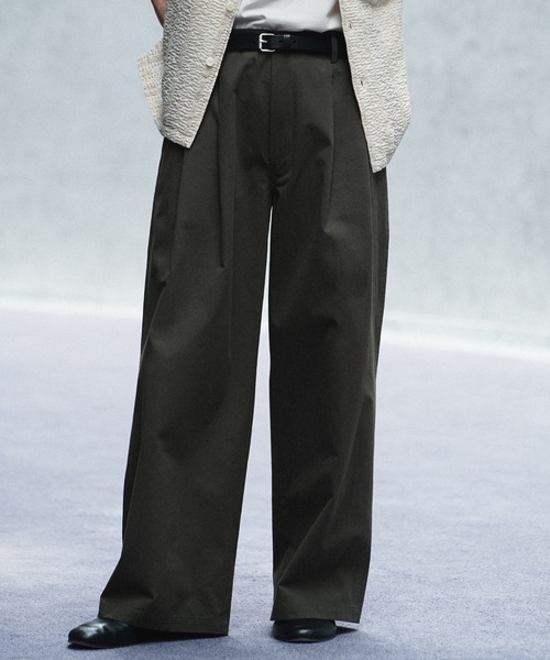 WYM LIDNM(ウィム バイ リドム)の「HIGH COUNT COTTON WIDE FLARE SLACKS(スラックス・メンズ・チャコールグレー/オリーブ系・S/M/L)」の15枚目の写真