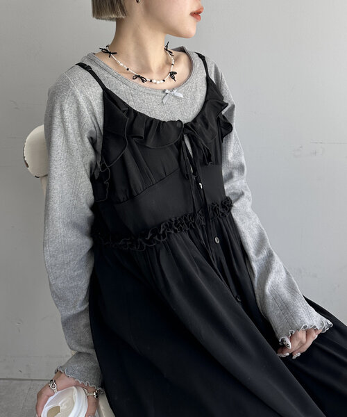 w closet（ダブルクローゼット）の「ビーズリボンネックレス（ネックレス・レディース・オフホワイト・FREE）」の7枚目の写真