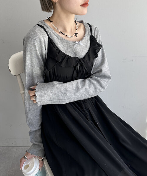 w closet（ダブルクローゼット）の「ビーズリボンネックレス（ネックレス・レディース・オフホワイト・FREE）」の8枚目の写真