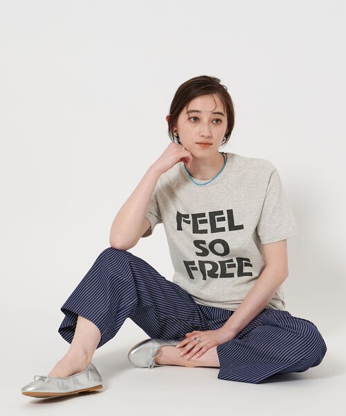 tシャツ 「別注」「MIXTA」FEEL FREE Tシャツ LT.GRAY レディース 別注】＜MIXTA＞FEEL FREE Tシャツ LT.GRAY（Tシャツ/カットソー