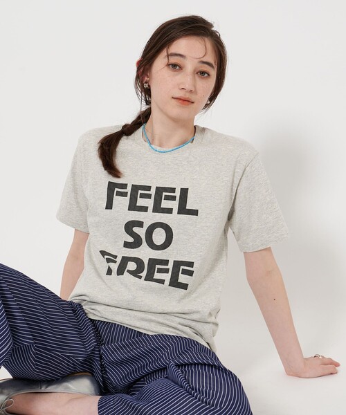 tシャツ 「別注」「MIXTA」FEEL FREE Tシャツ LT.GRAY レディース 別注】＜MIXTA＞FEEL FREE Tシャツ LT.GRAY（Tシャツ/カットソー