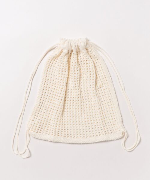 ammy.（エイミードット）の「【 ammy. / エイミードット 】  ナチュラル クロシェ編み ナップサック（バックパック/リュック・レディース・アイボリー/ベージュ・FREE）」の5枚目の写真