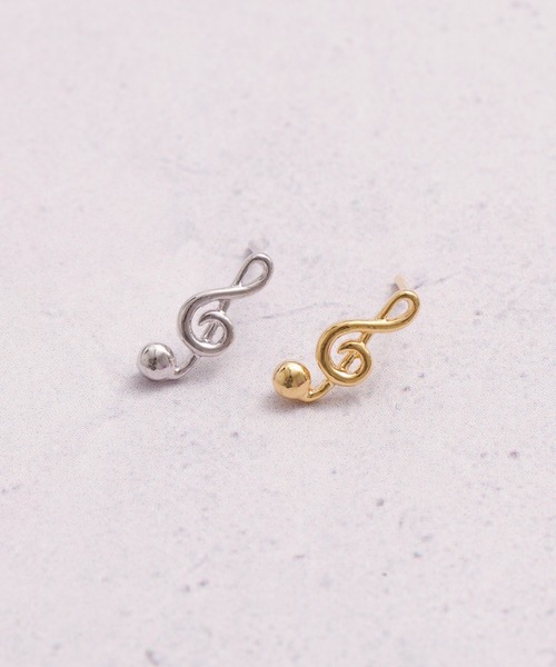 TONE SELECT GOODS(トーンセレクトグッズ)の「【Peony/ピオニー】/ワンタッチ 音符モチーフピアス(ピアス(両耳用)・レディース・ゴールド/シルバー・FREE)」の5枚目の写真
