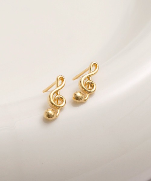TONE SELECT GOODS(トーンセレクトグッズ)の「【Peony/ピオニー】/ワンタッチ 音符モチーフピアス(ピアス(両耳用)・レディース・ゴールド/シルバー・FREE)」の8枚目の写真