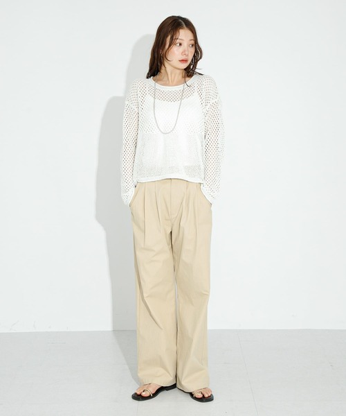 URBAN RESEARCH Sonny Label（アーバンリサーチサニーレーベル）の「ワイドストレートアジャストタックパンツ（その他パンツ・レディース・ベージュ/ブラック・36/38）」の16枚目の写真