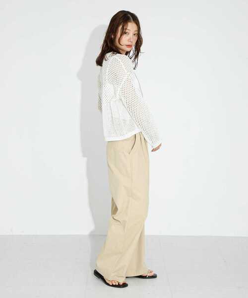 URBAN RESEARCH Sonny Label（アーバンリサーチサニーレーベル）の「ワイドストレートアジャストタックパンツ（その他パンツ・レディース・ベージュ/ブラック・36/38）」の19枚目の写真