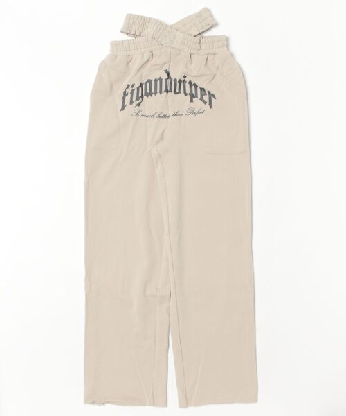 FIG&VIPER（フィグアンドバイパー）の「XウエストlogoスウェットPT（スウェットパンツ・レディース・ライトグレー/ブラック/ライトピンク・FREE）」の5枚目の写真