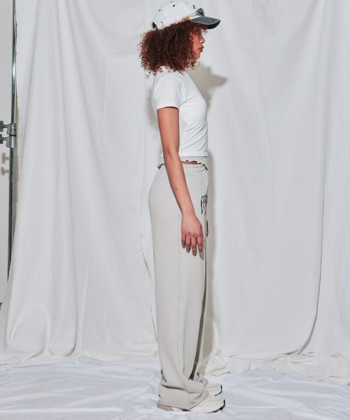 FIG&VIPER（フィグアンドバイパー）の「XウエストlogoスウェットPT（スウェットパンツ・レディース・ライトグレー/ブラック/ライトピンク・FREE）」の8枚目の写真