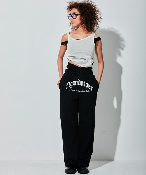 FIG&VIPER（フィグアンドバイパー）の「XウエストlogoスウェットPT（スウェットパンツ・レディース・ライトグレー/ブラック/ライトピンク・FREE）」の11枚目の写真