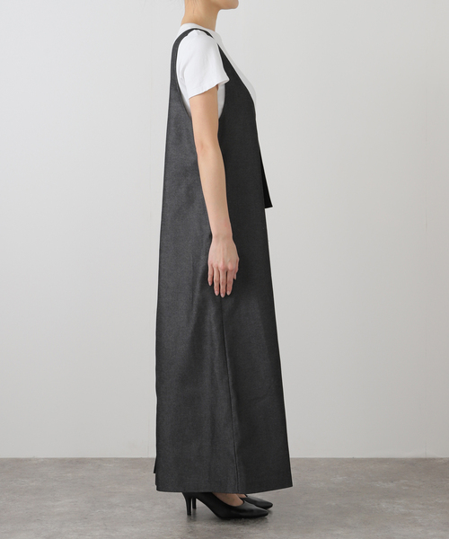 La TOTALITE（ラトータリテ）の「【洗える】MARECHAL TERRE/マルシャルテル サイドプリーツジャンスカ（ジャンパースカート・レディース・ブラック/カーキ・FREE）」の6枚目の写真