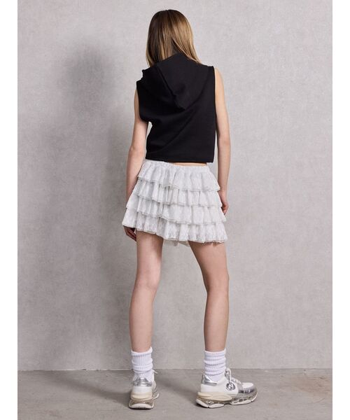 GYDA（ジェイダ）の「Mix material フリルデザインショートパンツ（その他パンツ・レディース・オフホワイト/ブラック/その他1・FREE）」の12枚目の写真