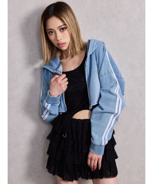 GYDA（ジェイダ）の「Mix material フリルデザインショートパンツ（その他パンツ・レディース・オフホワイト/ブラック/その他1・FREE）」の10枚目の写真