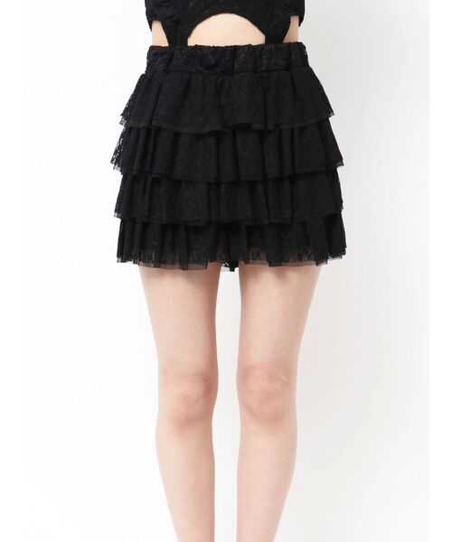 GYDA（ジェイダ）の「Mix material フリルデザインショートパンツ（その他パンツ・レディース・オフホワイト/ブラック/その他1・FREE）」の16枚目の写真