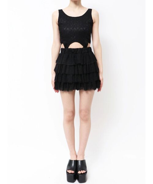 GYDA（ジェイダ）の「Mix material フリルデザインショートパンツ（その他パンツ・レディース・オフホワイト/ブラック/その他1・FREE）」の18枚目の写真