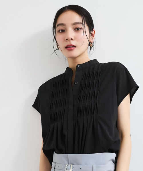 【接触冷感/洗える】気流染めスモッキングブラウス