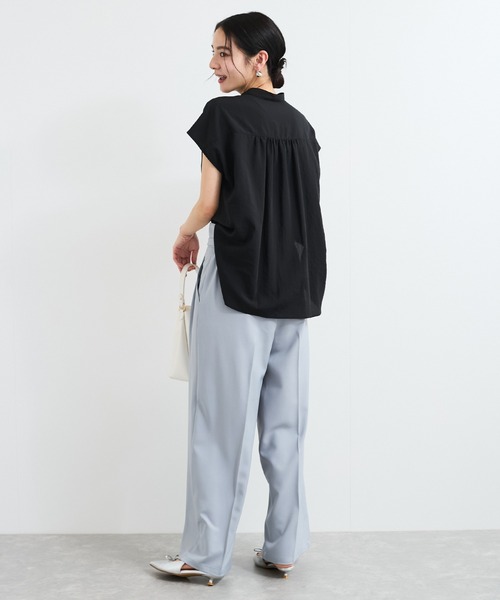 【接触冷感/洗える】気流染めスモッキングブラウス