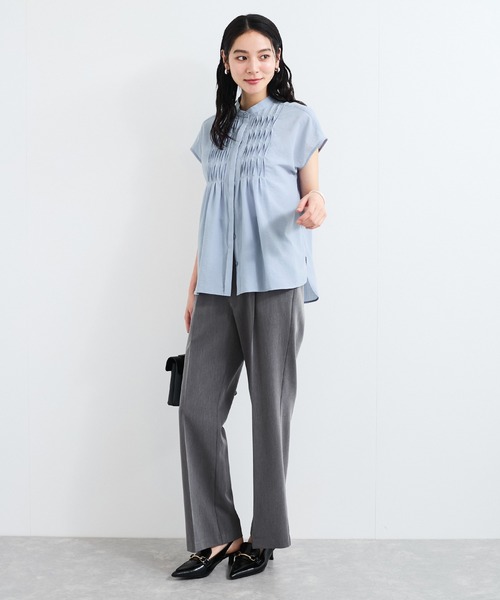 VIS(ビス)の「【接触冷感/洗える】気流染めスモッキングブラウス(シャツ/ブラウス・レディース・サックスブルー/ブラック/ピンク/オフホワイト/イエロー・FREE)」の21枚目の写真