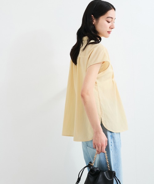 VIS(ビス)の「【接触冷感/洗える】気流染めスモッキングブラウス(シャツ/ブラウス・レディース・サックスブルー/ブラック/ピンク/オフホワイト/イエロー・FREE)」の12枚目の写真