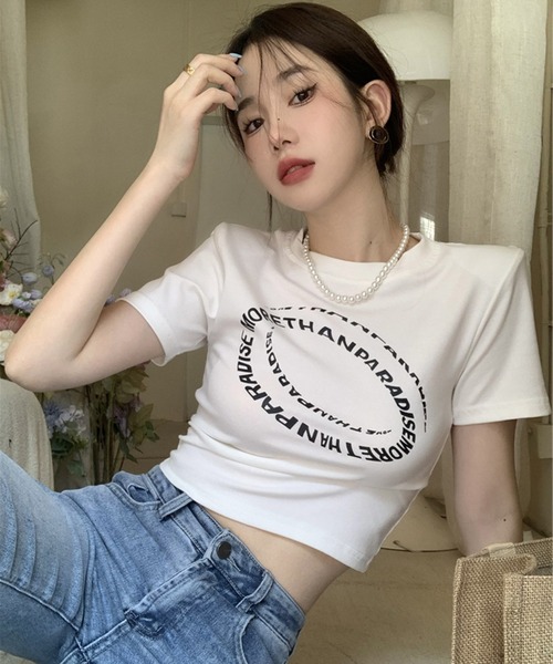 WESTSEA(ウエストシー)の「ロゴプリント ショート丈 半袖Tシャツ(Tシャツ/カットソー・レディース・ブラック/ホワイト・M/L)」の4枚目の写真